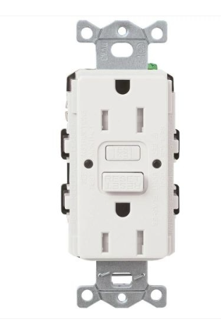 Lutron CAR-15-GFST-WH Claro 15A GFCI Receptacle - Tamper Resistant - White Finish