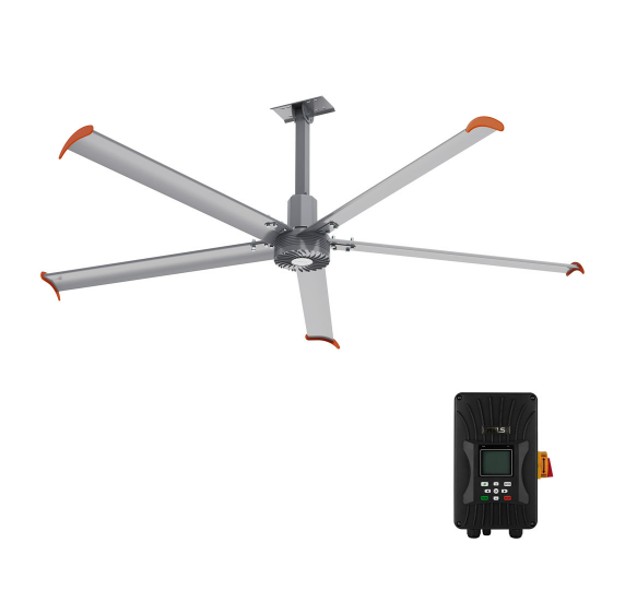 Carro USA CDC-105S-037-480 Makani 10ft Neodymium Magnet Direct-Drive Motor 5-Blade Home Ceiling Fan w/ Controller - Silver Finish