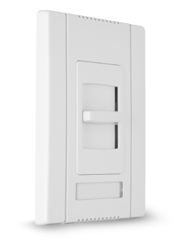 Wattstopper CDFB83PNAW Slide Dimmer 2 Wire, Electronic, Single Pole/3-Way, Preset, 8A, 120V, Narrow, White Finish