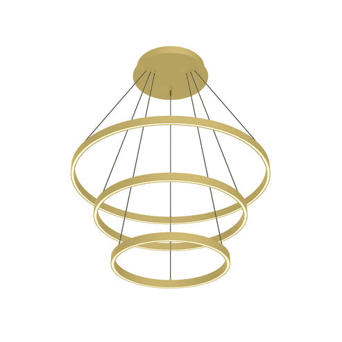 Kuzco Lighting CH87932-BG-UNV-010 Cerchio 32-in 3 Layer Up/Down Chandelier Ceiling Light - CCT: 3000K - Finish: Brushed Gold