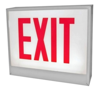 ORBIT CESL-W-2-AC-E-LR Chicago Approved Led Exit Sign White Housing 2F AC Only Exit Left/Right Arrow