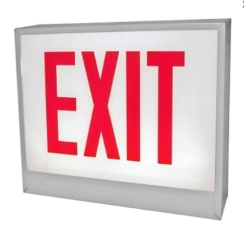 ORBIT CESL-W-2-AC-S-LR Chicago Approved Led Exit Sign White Housing 2F AC Only Stairs Left/Right Arrow