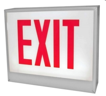 ORBIT CESL-W-2-EB-E-LR Chicago Approved Led Exit Sign White Housing 2F Battery Back-up Exit Left/Right Arrow