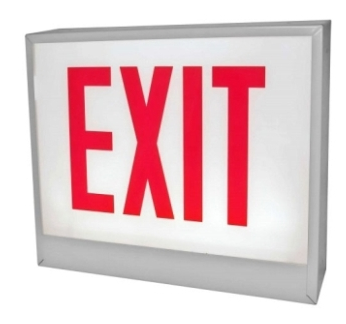 ORBIT CESL-W-2-EB-S-L Chicago Approved Led Exit Sign White Housing 2F Battery Back-up Stairs Left Arrow