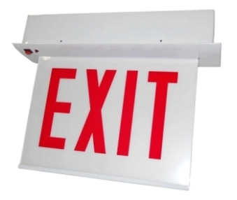 ORBIT CESRE-A-2-EB-E-D Chicago Approved Led Recess Exit Sign Al Housing 2F Battery Back-up Ext Double Left Arrows