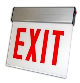 ORBIT CESSE-W-1-EB-S-D Chicago Approved Led Surface Exit Sign White Housing 1F Battery Back-Up Stairs Double Arrows