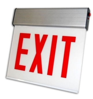 ORBIT CESSE-W-1-EB-S-L Chicago Approved Led Surface Exit Sign White Housing 1F Battery Back-Up Stairs Left Arrow