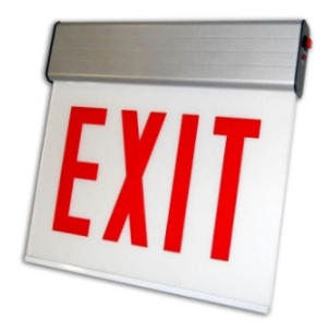 ORBIT CESSE-W-2-EB-S-D Chicago Approved Led Srfc Exit Sign White Housing 2F Battery Back-up Stairs Double Arrows