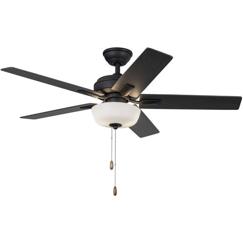 Kuzco Lighting CF78752-MB-LKP Erikson 52 inch Matte Black Pull Chain Ceiling Fan