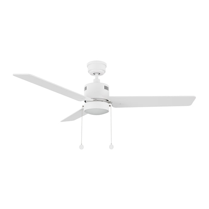 Carro USA CFP523E5-L21-W1-1 52" Apex 3-Blade LED Ceiling Fan with Pull Chain - Fixture Finish: White - Blade Finish: White