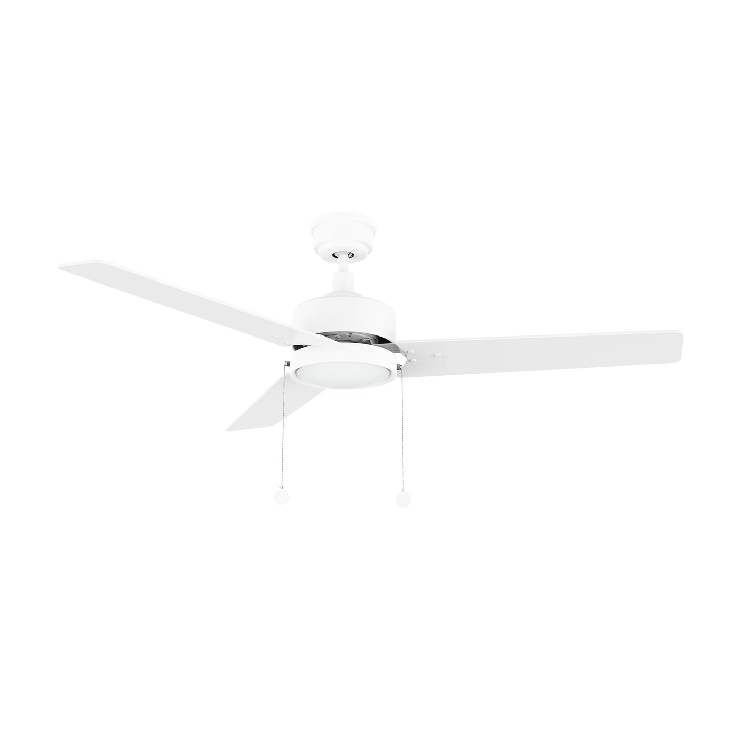 Carro USA CFP523E5-L31-W1-1 52" VINK Ceiling Fan with Integrated LED Light and Pull Chain Control - Fixture Finish: White - Blade Finish: White