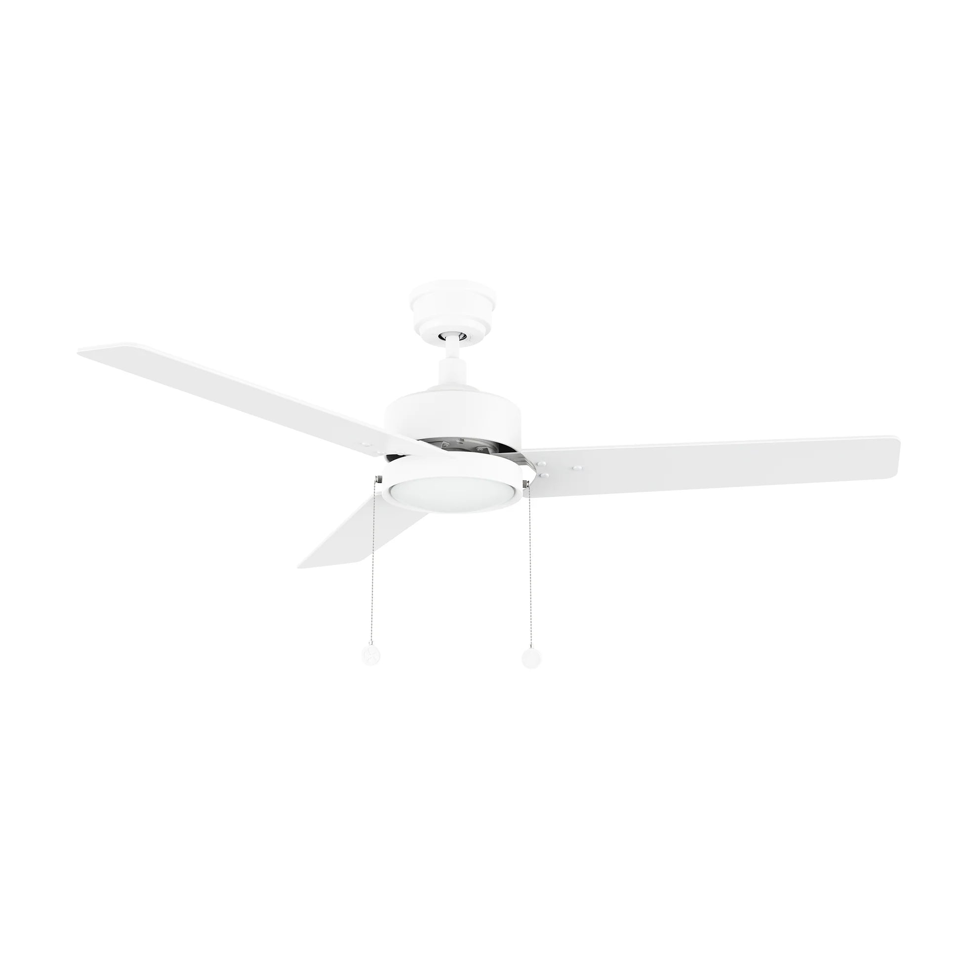 Carro USA CFP523E5-L31-W1-1 52" VINK Ceiling Fan with Integrated LED Light and Pull Chain Control - Fixture Finish: White - Blade Finish: White
