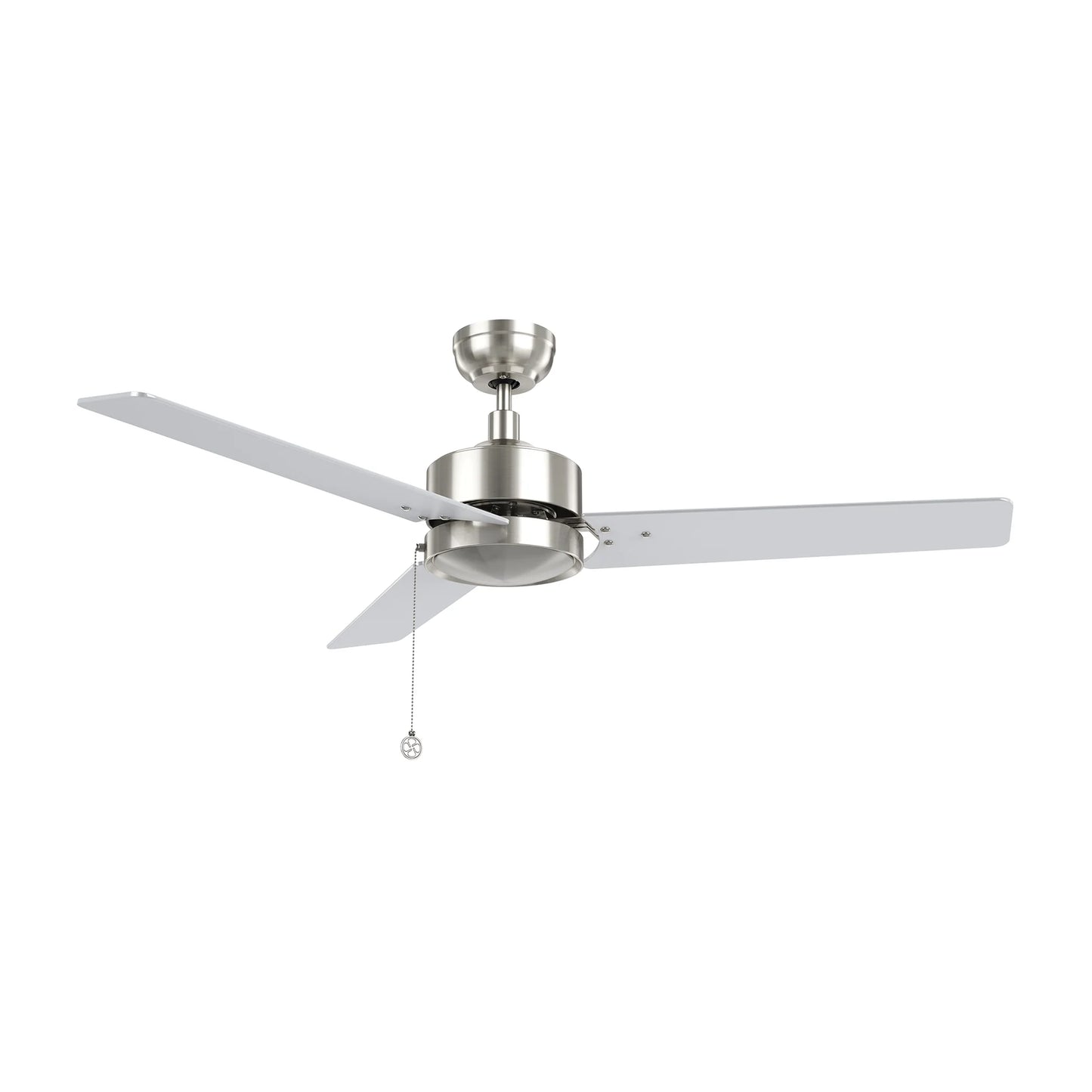 Carro USA CFP523E5-N30-SJ-1 52" VINK Ceiling Fan with Pull Chain Control - Fixture Finish: Brushed Nickel - Blade Finish: Silver