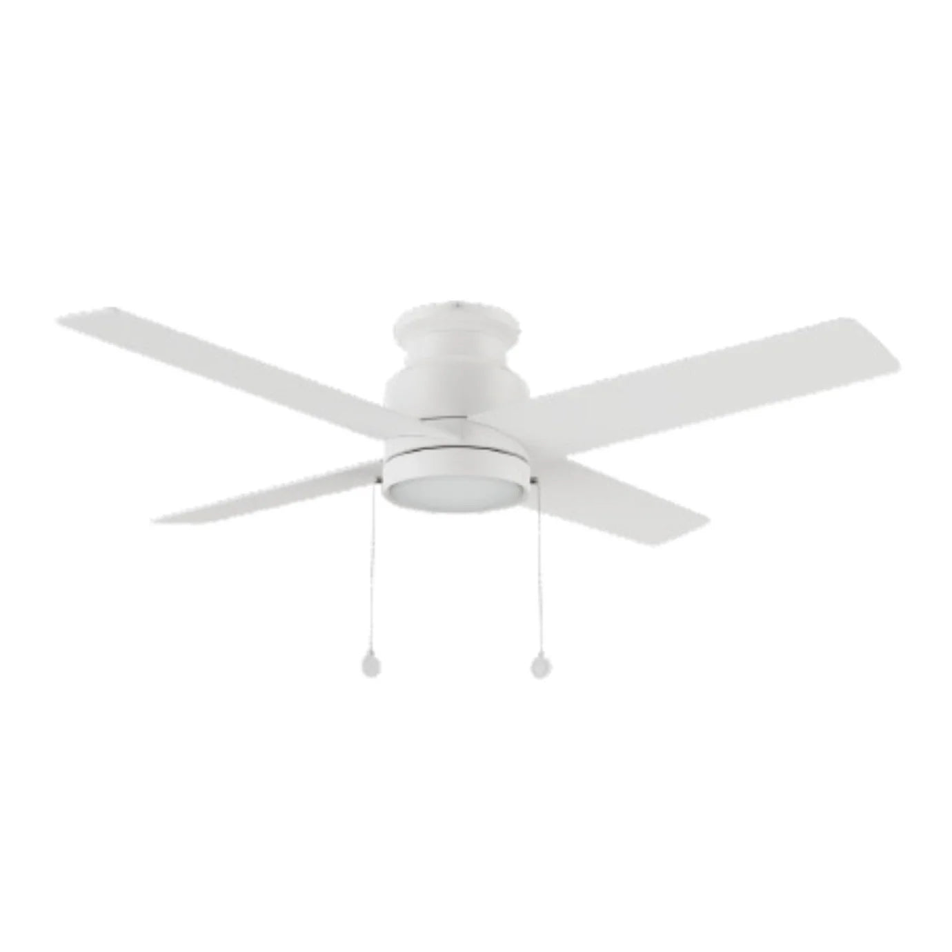 Carro USA CFP524E5-L12-W1-1-FM 52" 4-Blade Flush Mount Ceiling Fan with LED Light & Pull Chain - Fixture Finish: White - Blade Finish: White