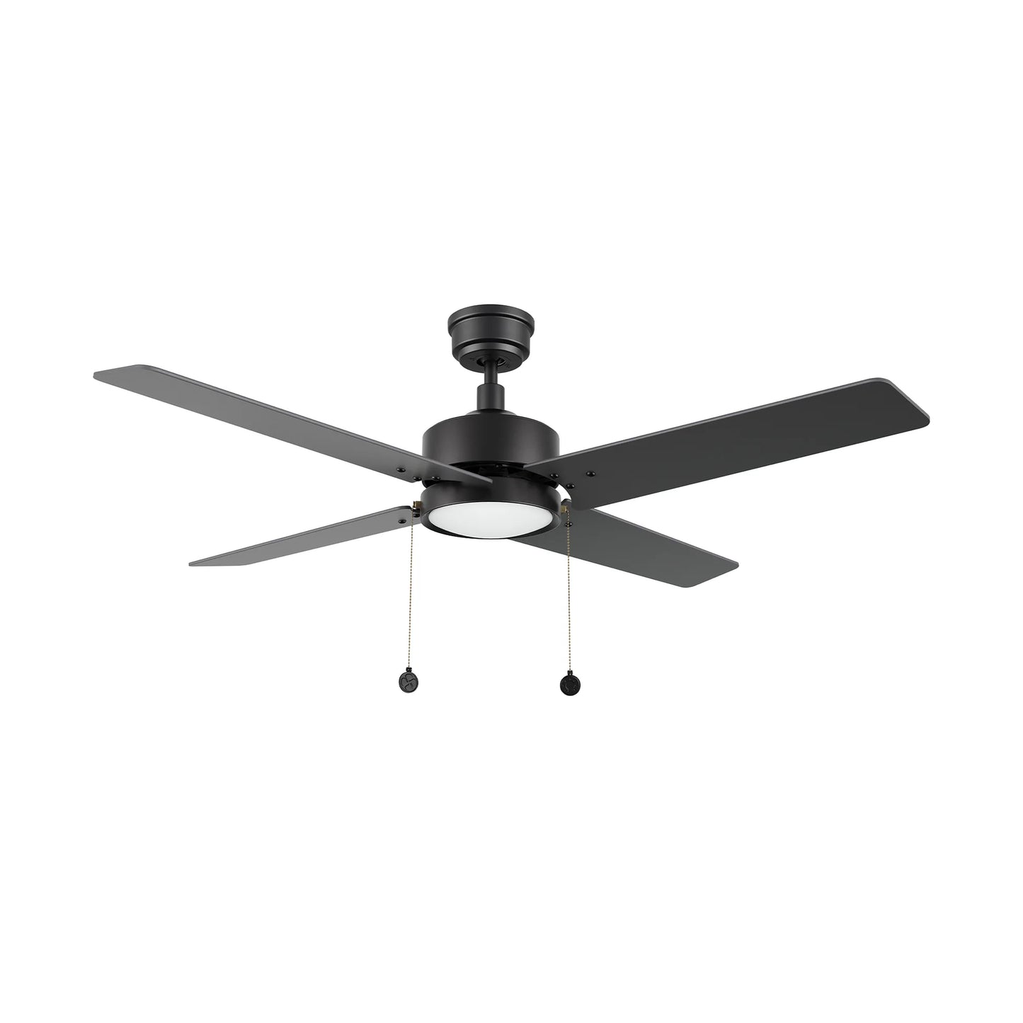 Carro USA CFP524E5-L31-B2-1 52" VINK Ceiling Fan with LED Light And Pull Chain Control - Fixture Finish: Black - Blade Finish: Black