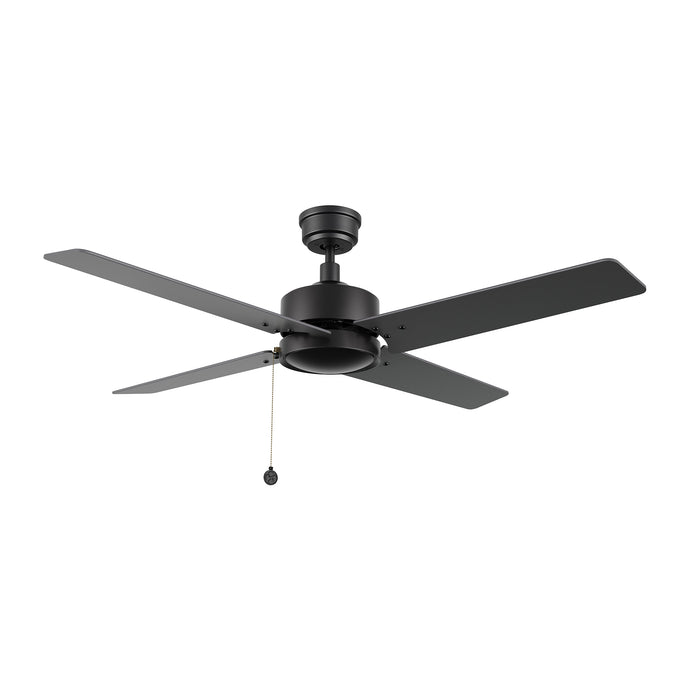 Carro USA CFP524E5-N30-B2-1 52" Vink 4-Blade Ceiling Fan with Pull Chain - Fixture Finish: Black - Blade Finish: Black