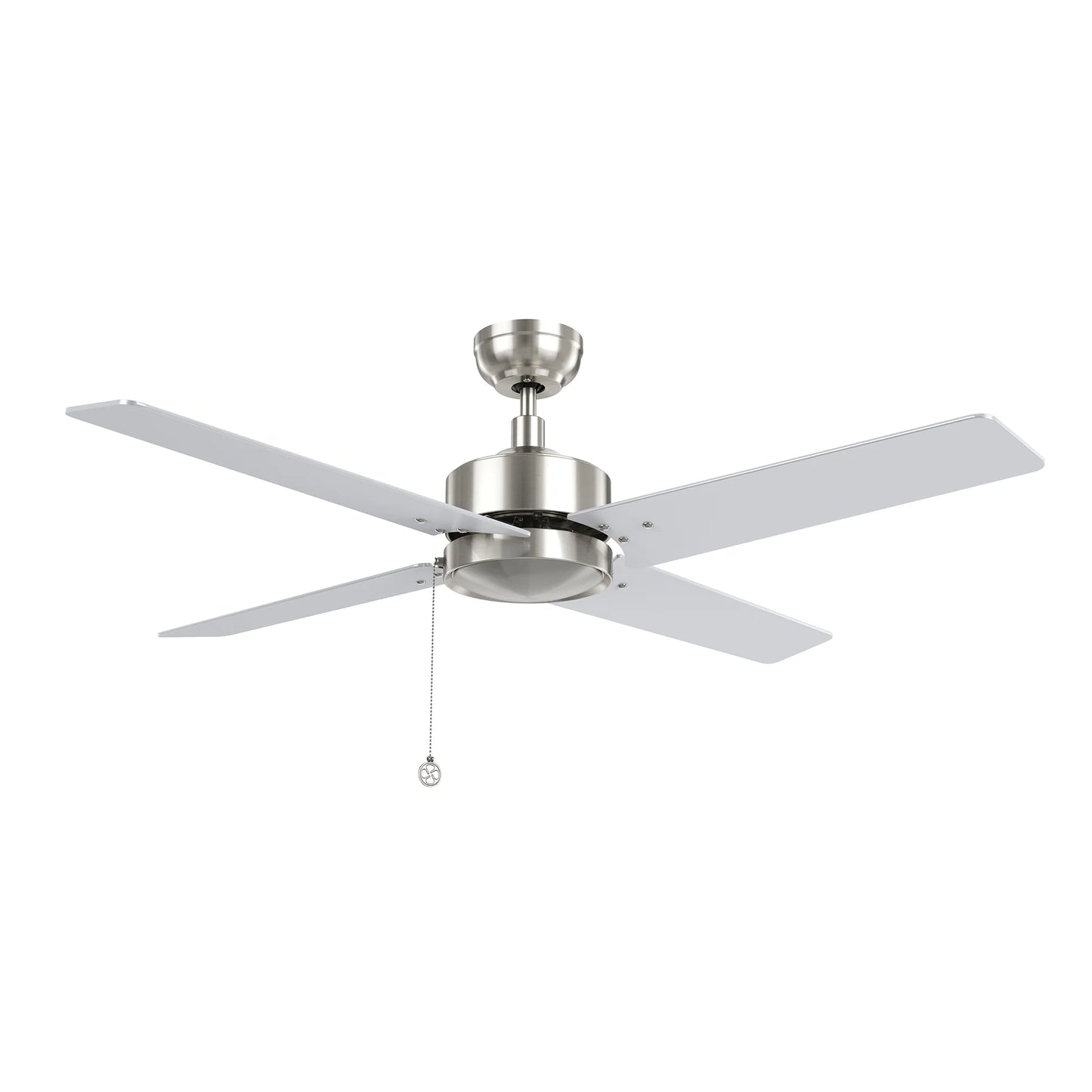 Carro USA CFP524E5-N30-SJ-1 52" VINK Ceiling Fan with Pull Chain Control - Fixture Finish: Brushed Nickel - Blade Finish: Silver