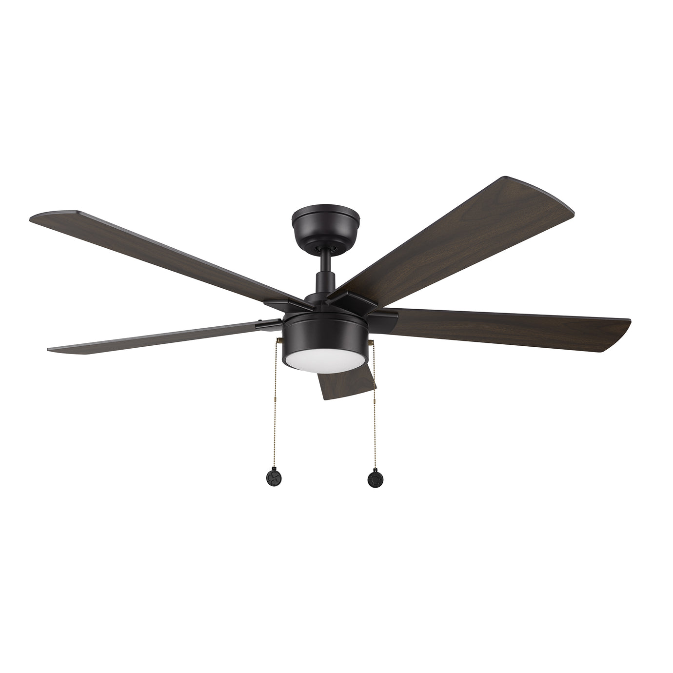 Carro USA CFP525B5-L11-BG-1 52" Ryker 5-Blade Ceiling Fan with LED Light & Pull Chain - Fixture Finish: Black - Blade Finish: Barnwood