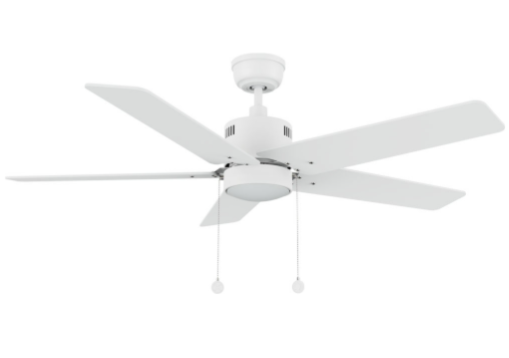 Carro USA CFP525E5-L21-W1-1 Apex Contemporary Black LED 52" Ceiling Fan, White Finish