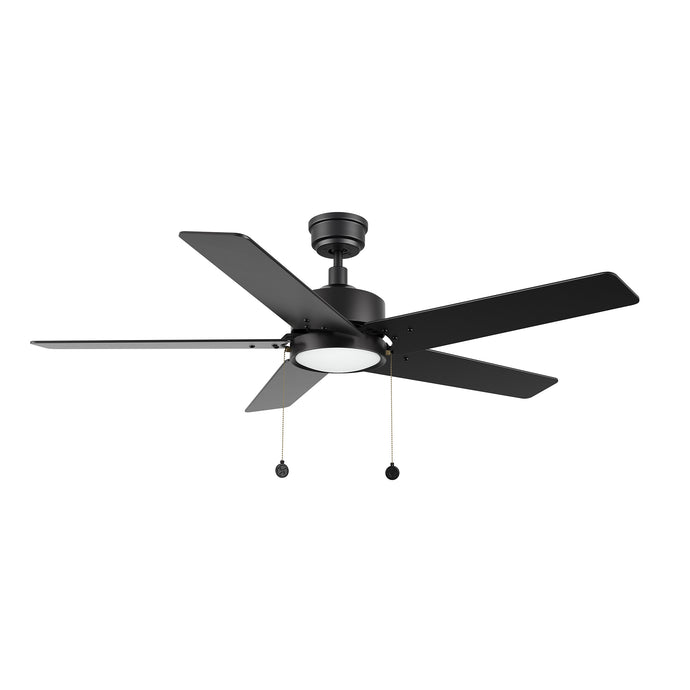 Carro USA CFP525E5-L31-B2-1 52" Vink 5-Blade LED Ceiling Fan with Pull Chain - Fixture Finish: Black - Blade Finish: Black