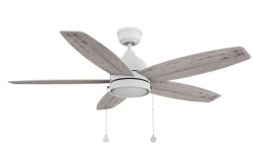 Carro USA CFP525Q5-L11-WP-1 Greenwood Modern LED 52" Home Ceiling Fan, White/Whitewashed Finish