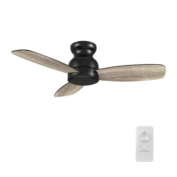 Carro USA CFR443Q-N10-BG-1-FM 44" Stanley 3-Blade Flush Mount Ceiling Fan - Fixture Finish: Black - Blade Finish: Barnwood