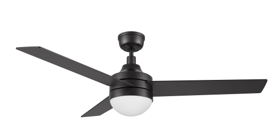Carro USA CFR523E6-L12-B2-1 Kimball Modern Black LED 52" Home Ceiling Fan, Black Finish