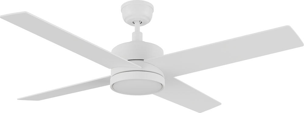 Carro USA CFR524E5-N10-W1-1 52" Santana Modern Home LED Ceiling Fan - Fixture Finish: White - Blade Finish: White