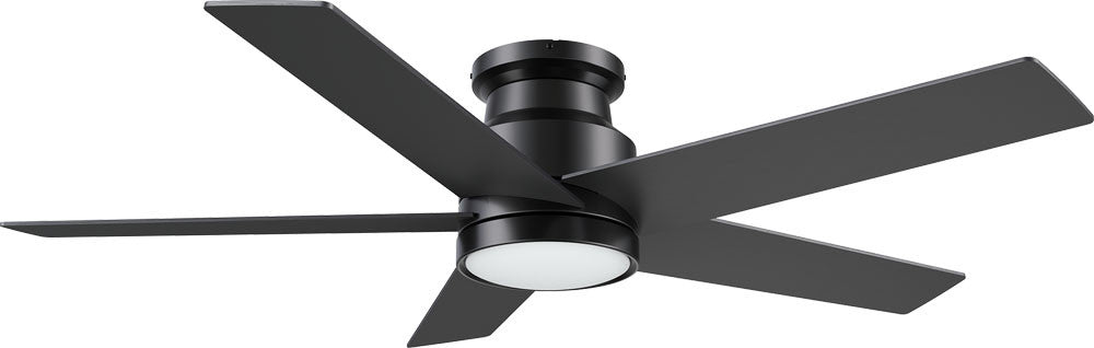 Carro USA CFR525E5-L11-B2-1-FM 52" Santana Modern Home LED Ceiling Fan - Fixture Finish: Black - Blade Finish: Black