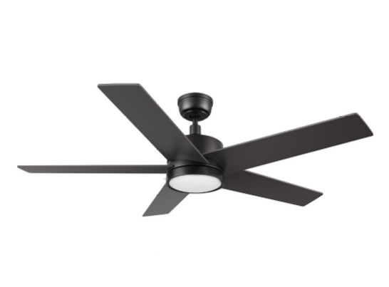 Carro USA CFR525E5-L11-B2-1 52 Inch Santana Modern Black LED Home Ceiling Fan