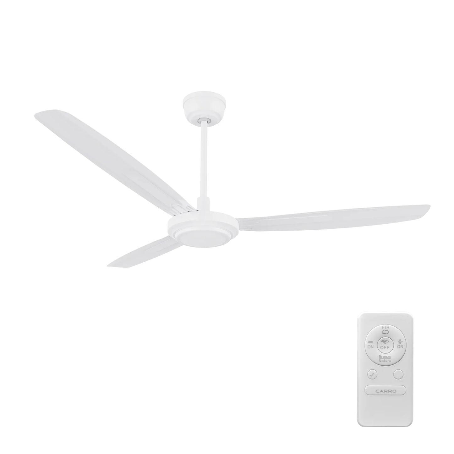 Carro USA CFR563Z1-N10-W1-1 56" Oberon Ceiling Fan with Remote - Fixture Finish: White - Blade Finish: White