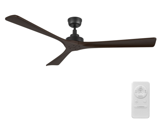 Carro USA CFR603K4-N10-BM4-1 Athena Contemporary Black 60" Home Ceiling Fan, Black/Brown Finish