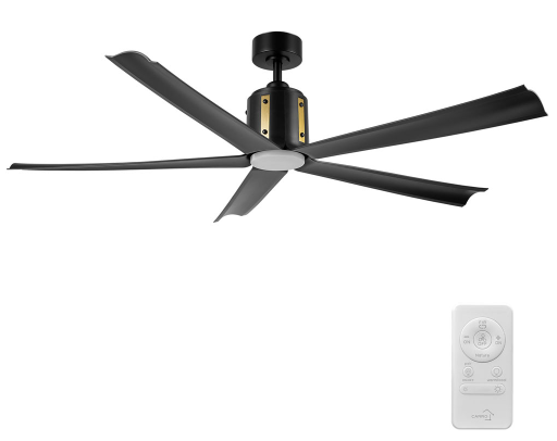 Carro USA CFR605T1-L11-B2-1A Knox Contemporary LED 60" Ceiling Fan, Black/Gold Finish