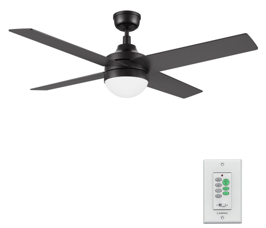 Carro USA CFW524E6-L12-B2-1 Kimball Contemporary LED 52" Home Ceiling Fan, Black Finish