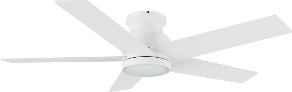 Carro USA CFW525E5-L11-W1-1-FM 52 inch 5-Blade Flush Mount Ceiling Fan with LED Light & Wall Control - Fixture Finish: White - Blade Finish: White