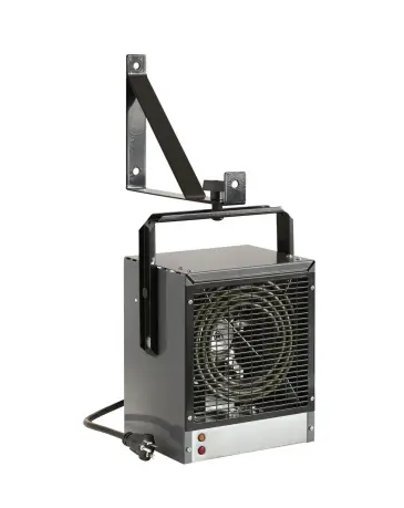 Cadet CGWH4031G Grey Fan-Forced Electric Heater 240V 4000W 1 Phase Built-In Thermostat 41-109F with Wall/Ceiling Mount Brackets 6 ft Cord NEMA 6-20P