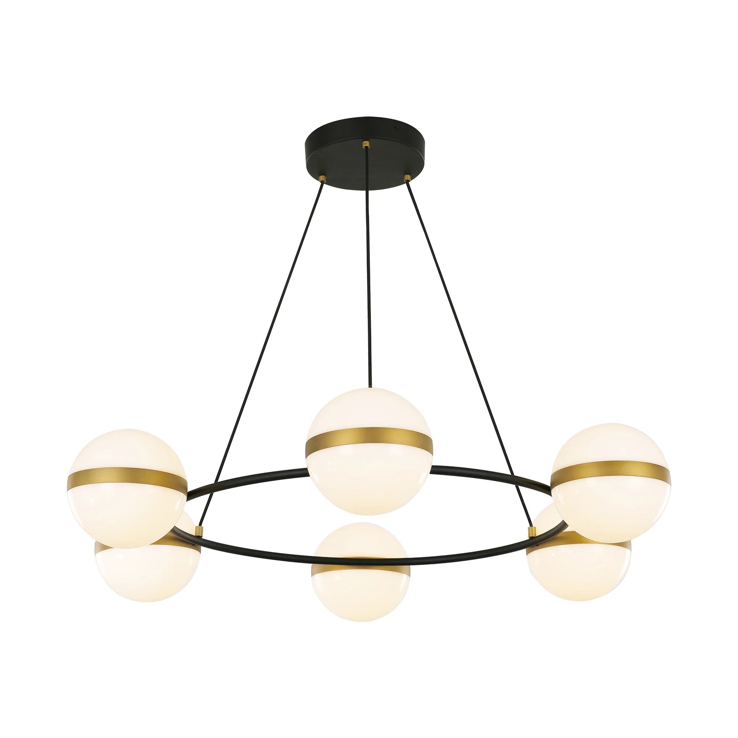 Alora Lighting CH302006MBBG-UNV Tagliato LED 36 inch Matte Black and Brushed Gold Chandelier Ceiling Light