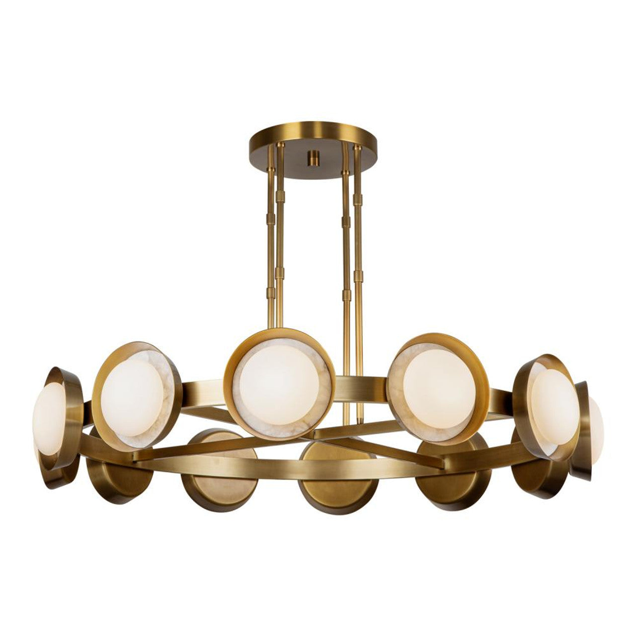 Alora Lighting CH320050VB-UNV Alonso 50-in Vintage Brass LED Chandelier