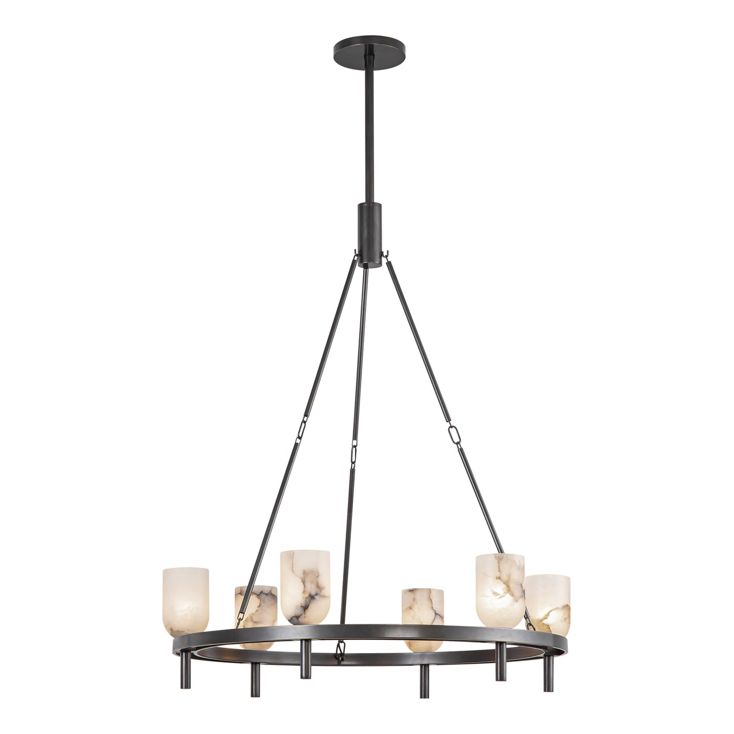 Alora Lighting CH338632UBAR Lucian 6 Light 31.5 inch Chandelier Ceiling Light in Urban Bronze and Alabaster