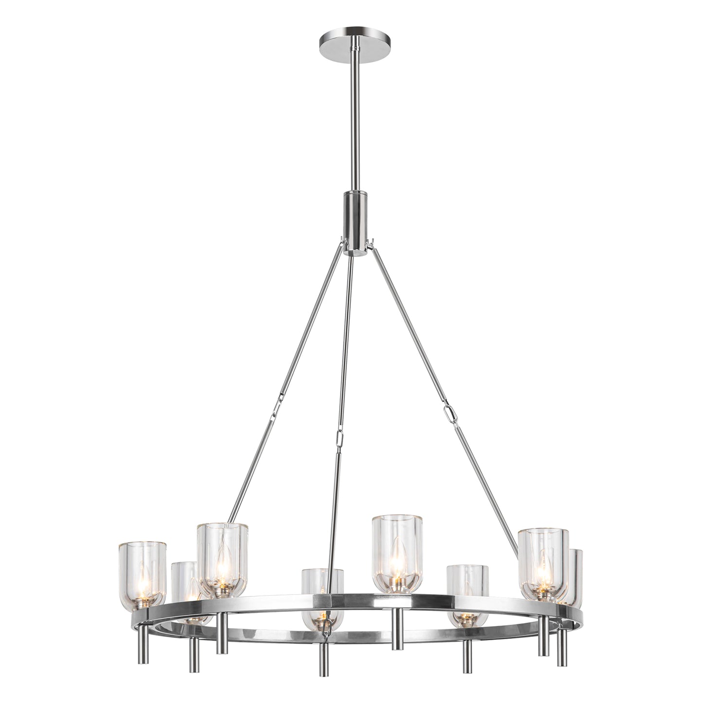 Alora Lighting CH338836PNCC Lucian 8 Light 36.13 inch Chandelier Ceiling Light in Clear Crystal and Polished Nickel