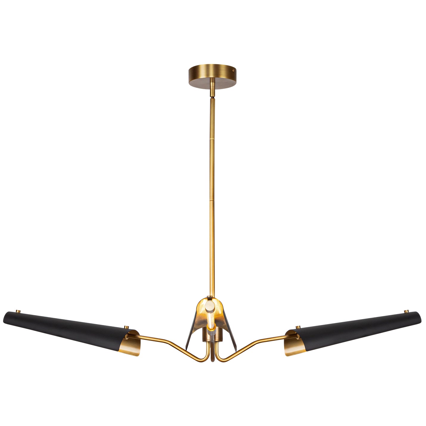Alora Lighting CH347346MBVB Osorio LED 45.75 inch Matte Black and Vintage Brass Chandelier Ceiling Light