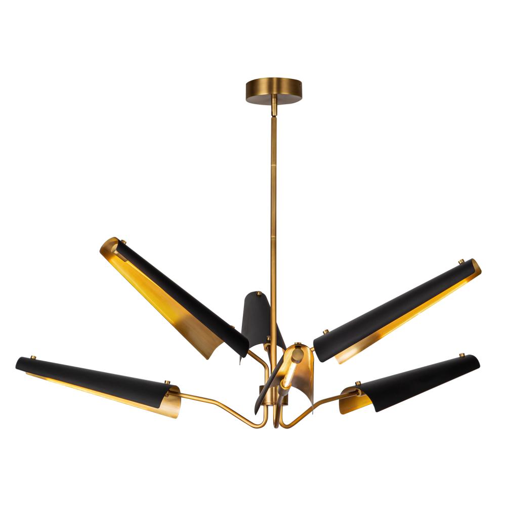 Alora Lighting CH347646MBVB Osorio LED 46.13 inch Matte Black and Vintage Brass Chandelier Ceiling Light