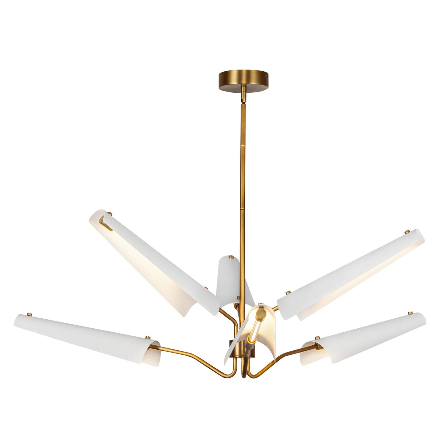 Alora Lighting CH347646MWVB Osorio LED 46.13 inch Matte White and Vintage Brass Chandelier Ceiling Light