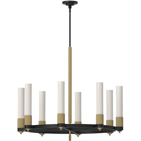 Alora Mood CH416108MBBG Rue 8 Light 38 inch Matte Black and Brushed Gold Chandelier Ceiling Light