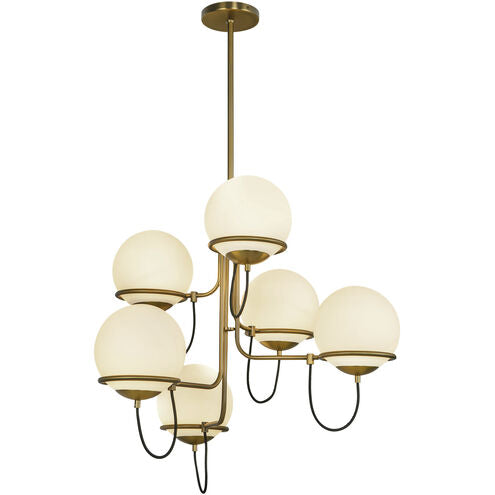 Alora Mood CH458632AGOP Alba 6 Light 32 inch Aged Gold Chandelier Ceiling Light
