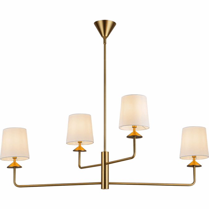 Alora Mood CH497445BGWL Bridgette 4 Light 29.5 inch Brushed Gold and White Linen Chandelier Ceiling Light