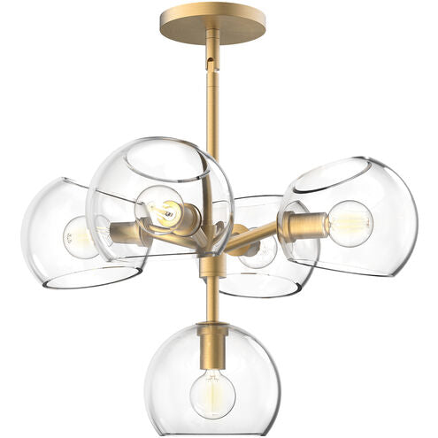 Alora Mood CH548518BGCL Willow 5 Light 18 inch Brushed Gold Chandelier Ceiling Light in Clear