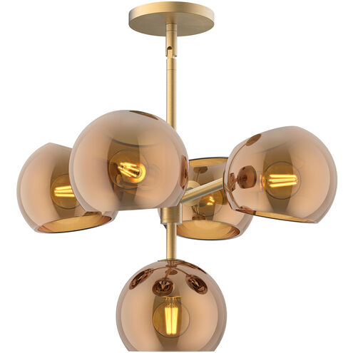 Alora Mood CH548518BGCP Willow 5 Light 18 inch Brushed Gold Chandelier Ceiling Light in Copper