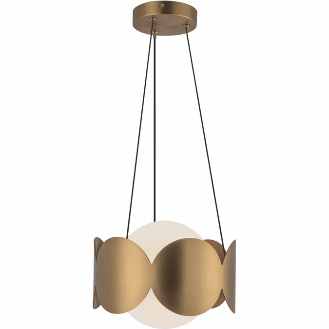 Kuzco Lighting CH59810-BG/OP Ciel 1 Light 10.13 inch Opal Glass Chandelier Ceiling Light Brushed Gold Finish