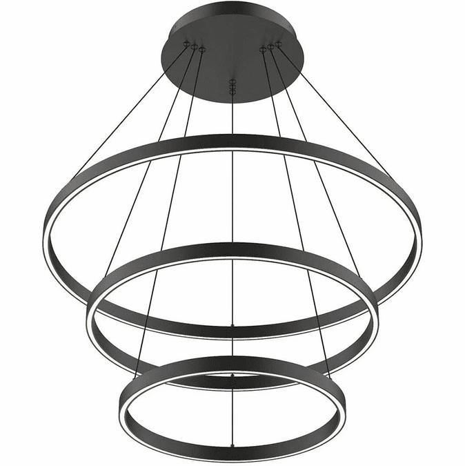 Kuzco Lighting CH87932-BK-UNV-010 Cerchio Contemporary LED Ceiling Pendant Light Black Finish